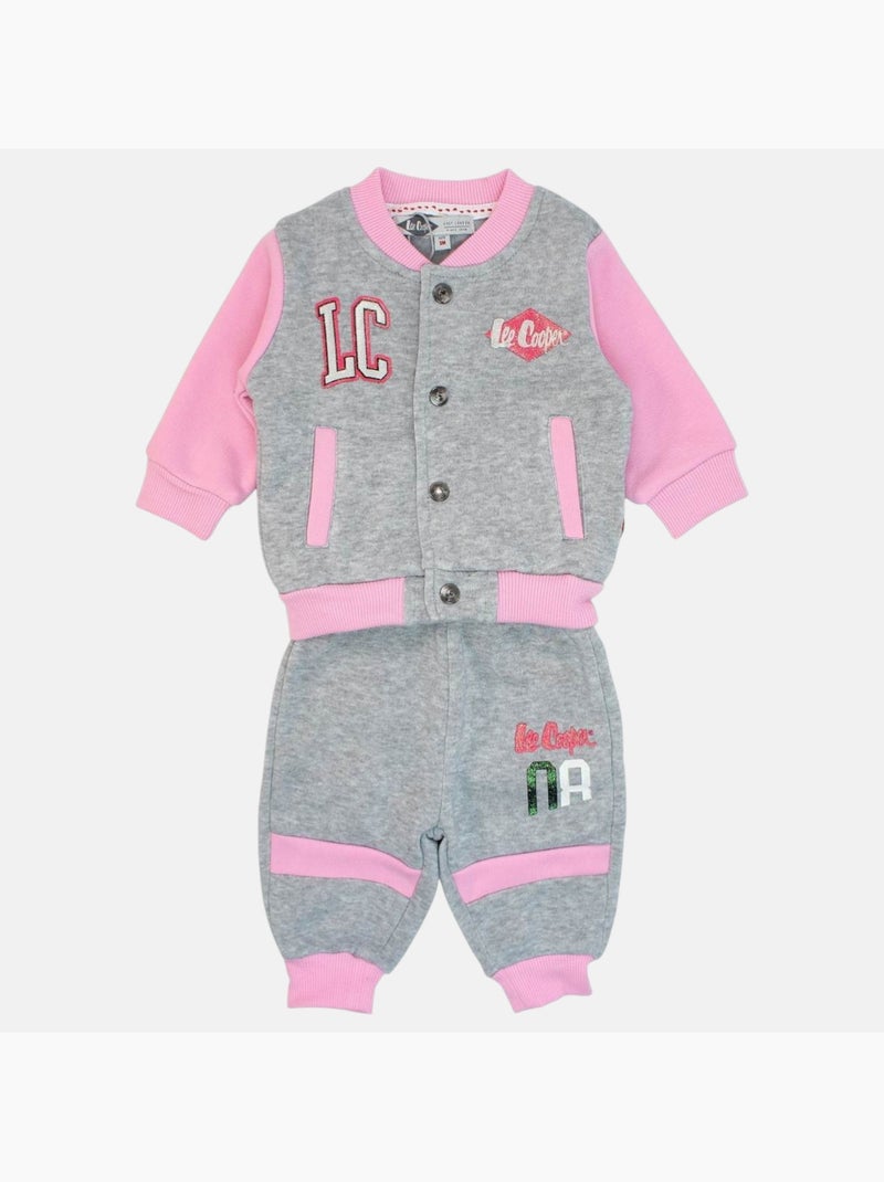 Lee Cooper - Conjunto casaco e calças jogging bebé menina Cinza - Kiabi