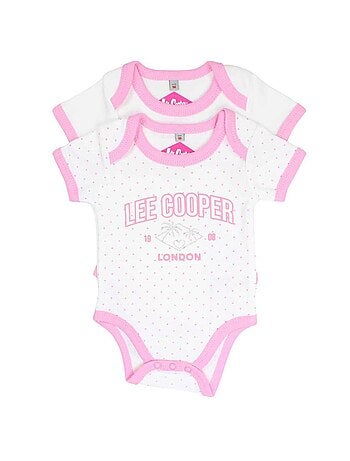 Lee Cooper - Conjunto de 2 bodys bebé menina com padrão de pontos