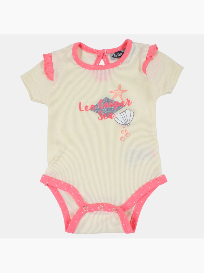 Lee Cooper - Conjunto de 2 bodys e calças com motivo de praia Rosa - Kiabi