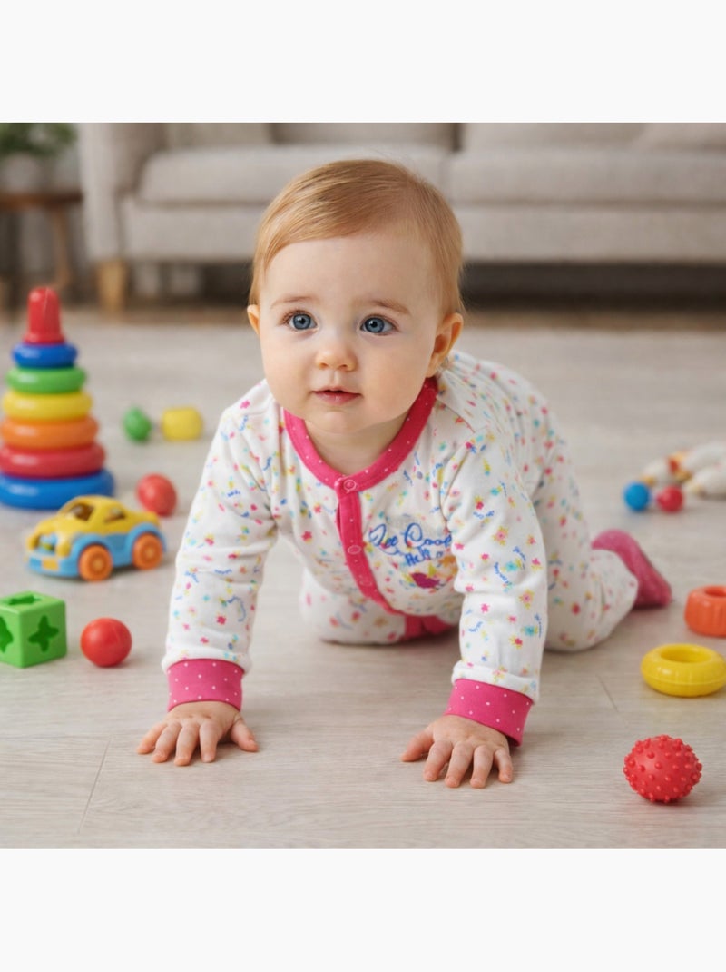 Lee Cooper - Conjunto de 3 peças composto por body, babygrow e babete com padrões Rosa - Kiabi