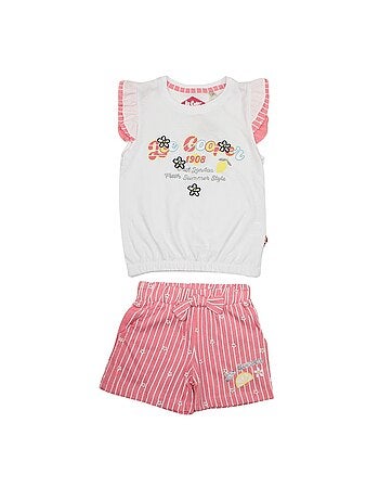 Lee cooper - conjunto de camiseta e shorts combinando com estampas