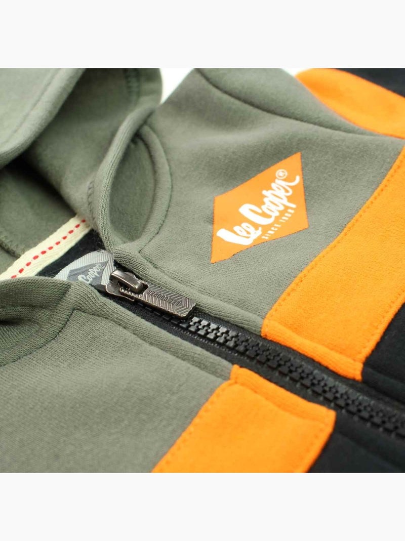 Lee Cooper - Conjunto fato de treino bebé casaco com capuz e calças estampado Cáqui - Kiabi