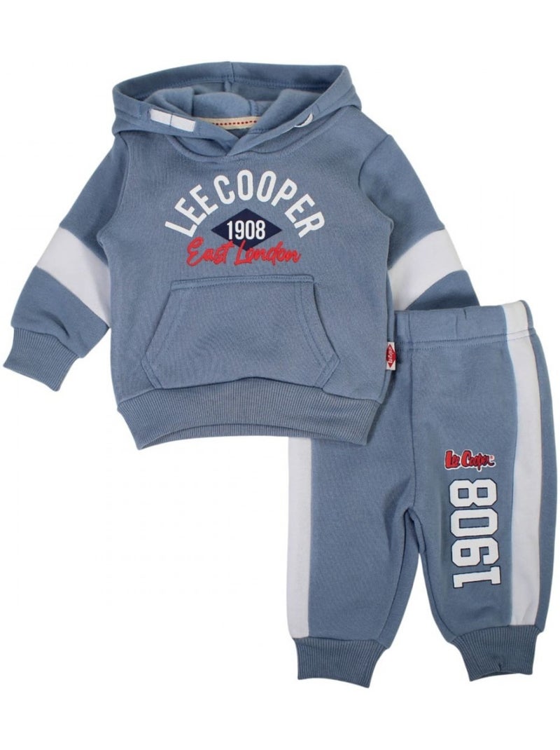 Lee Cooper - Conjunto fato de treino bebé menino sweat e calças estampado Azul - Kiabi