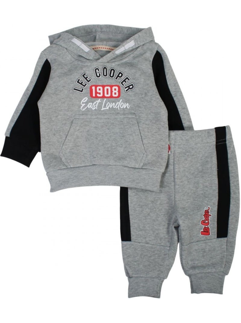 Lee Cooper - Conjunto fato de treino bebé menino sweat e calças estampado Cinza - Kiabi