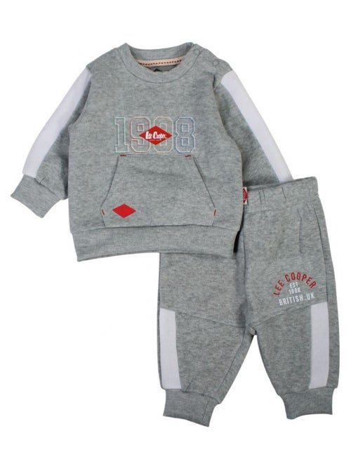 Lee Cooper - Conjunto fato de treino bebé menino sweat e calças estampado - Kiabi Lee Cooper - Conjunto fato de treino bebé menino sweat e calças estampado - Kiabi