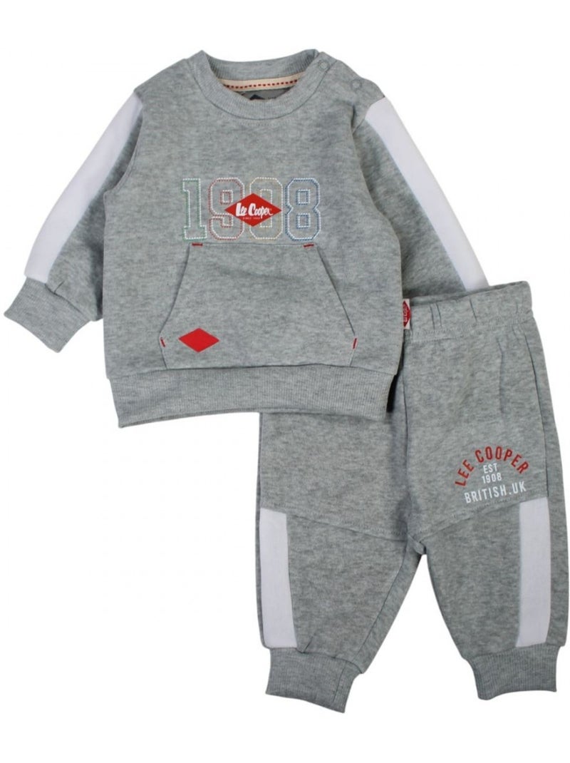 Lee Cooper - Conjunto fato de treino bebé menino sweat e calças estampado Cinza - Kiabi