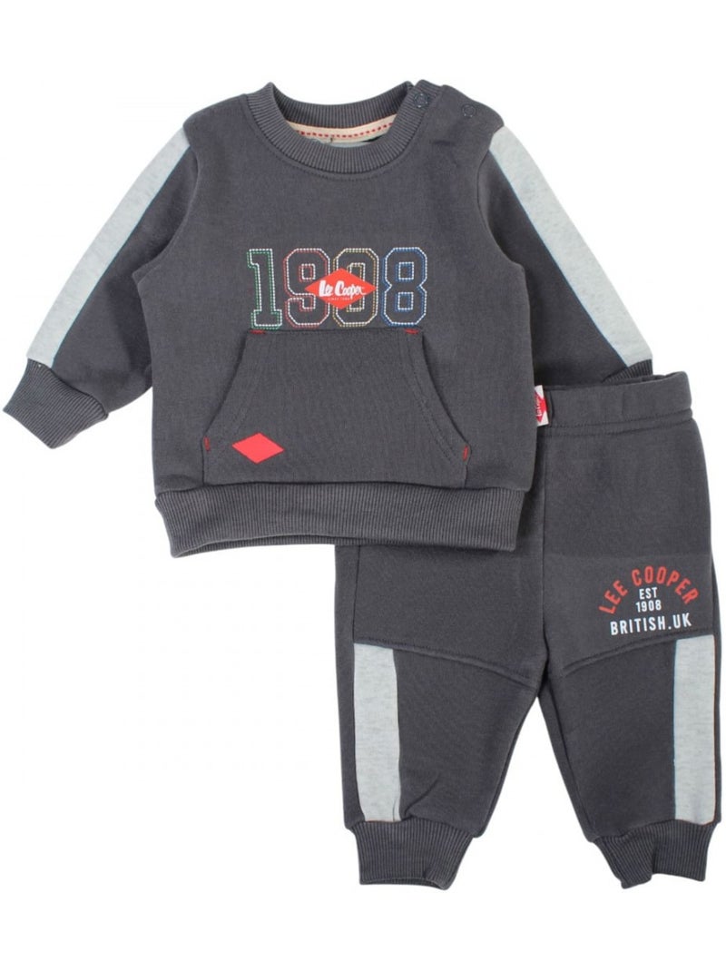 Lee Cooper - Conjunto fato de treino bebé menino sweat e calças estampado Preto Preto - Kiabi