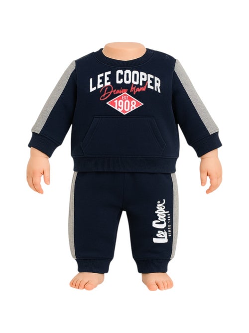 Lee Cooper - Conjunto fato de treino menino sweat com capuz e calças estampado - Kiabi Lee Cooper - Conjunto fato de treino menino sweat com capuz e calças estampado - Kiabi