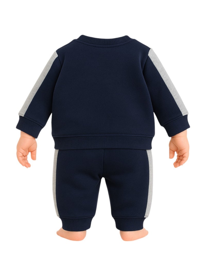 Lee Cooper - Conjunto fato de treino menino sweat com capuz e calças estampado Azul-marinho - Kiabi