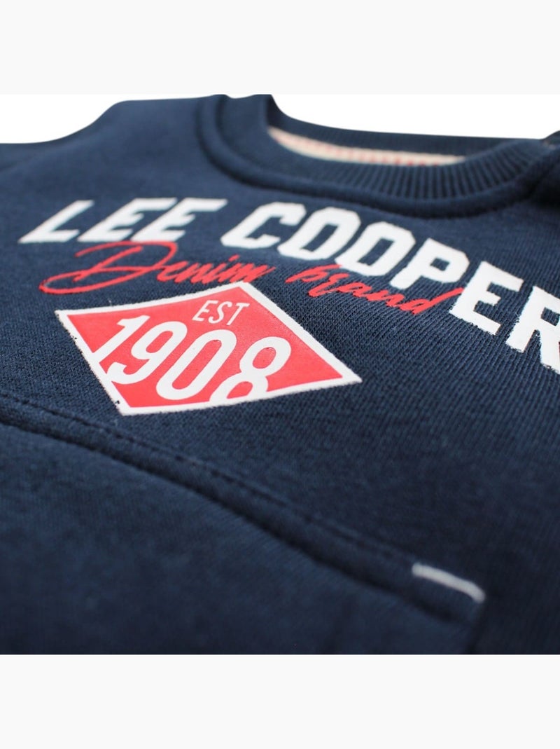 Lee Cooper - Conjunto fato de treino menino sweat com capuz e calças estampado Azul-marinho - Kiabi