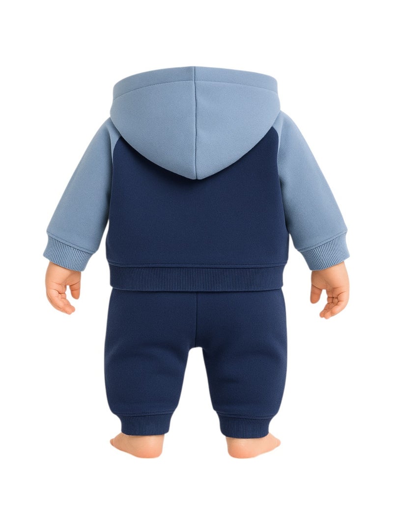 Lee Cooper - Conjunto fato de treino menino sweat com capuz e calças estampado Azul-marinho - Kiabi