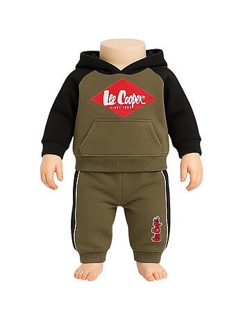 Lee Cooper - Conjunto fato de treino menino sweat com capuz e calças estampado