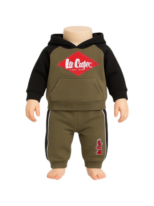 Lee Cooper - Conjunto fato de treino menino sweat com capuz e calças estampado - Kiabi Lee Cooper - Conjunto fato de treino menino sweat com capuz e calças estampado - Kiabi