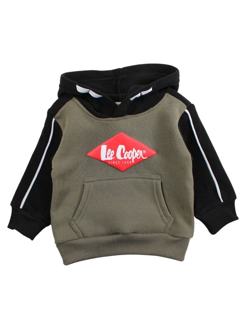 Lee Cooper - Conjunto fato de treino menino sweat com capuz e calças estampado Cáqui - Kiabi