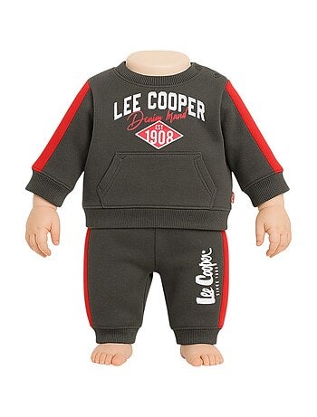 Lee Cooper - Conjunto fato de treino menino sweat com capuz e calças estampado