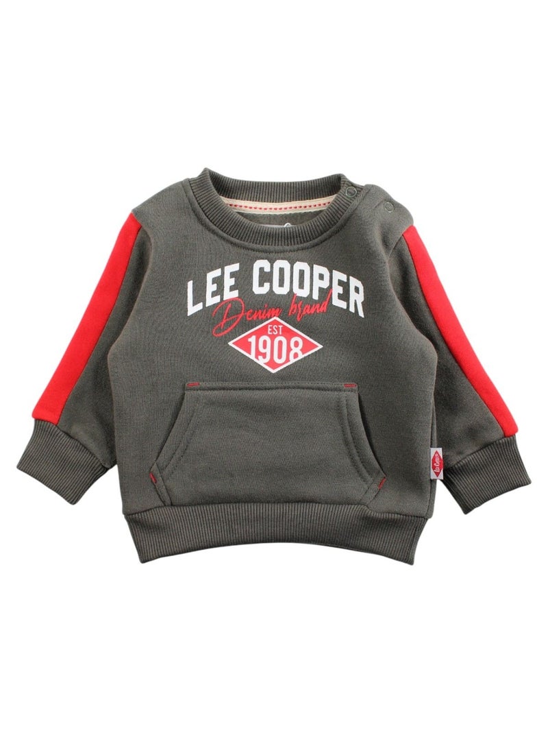Lee Cooper - Conjunto fato de treino menino sweat com capuz e calças estampado Cinza escuro - Kiabi