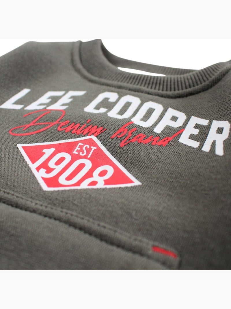 Lee Cooper - Conjunto fato de treino menino sweat com capuz e calças estampado Cinza escuro - Kiabi