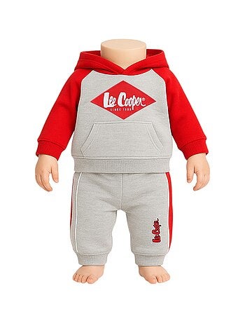 Lee Cooper - Conjunto fato de treino menino sweat com capuz e calças estampado