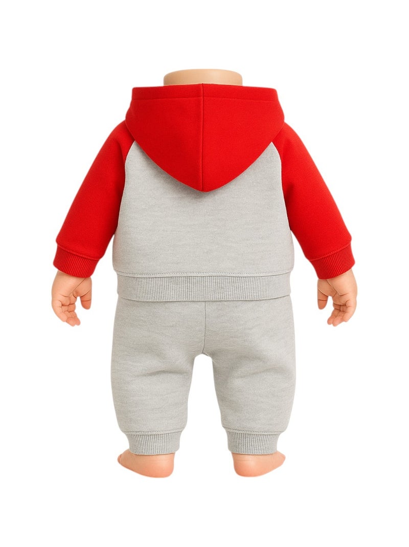 Lee Cooper - Conjunto fato de treino menino sweat com capuz e calças estampado Cinza - Kiabi