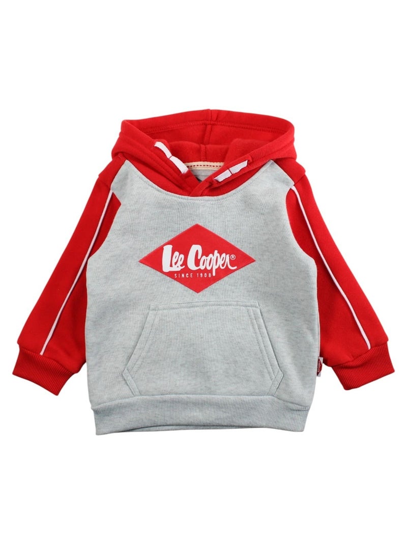 Lee Cooper - Conjunto fato de treino menino sweat com capuz e calças estampado Cinza - Kiabi