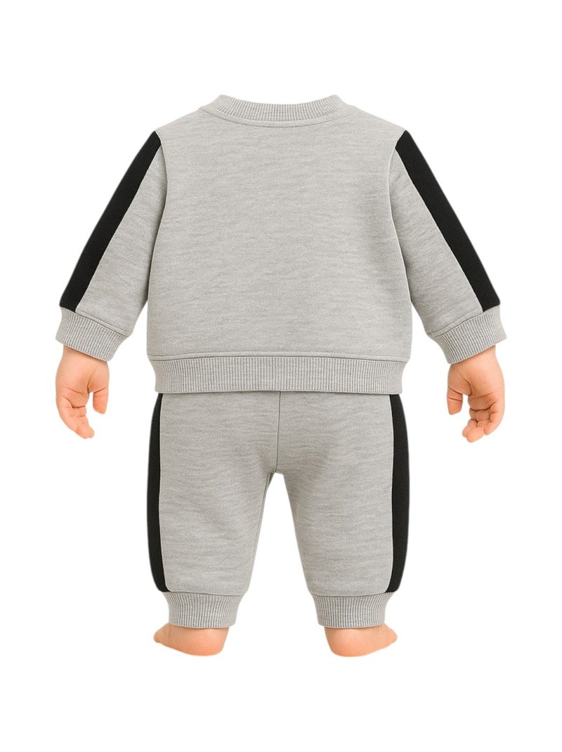 Lee Cooper - Conjunto fato de treino menino sweat com capuz e calças estampado Cinza - Kiabi