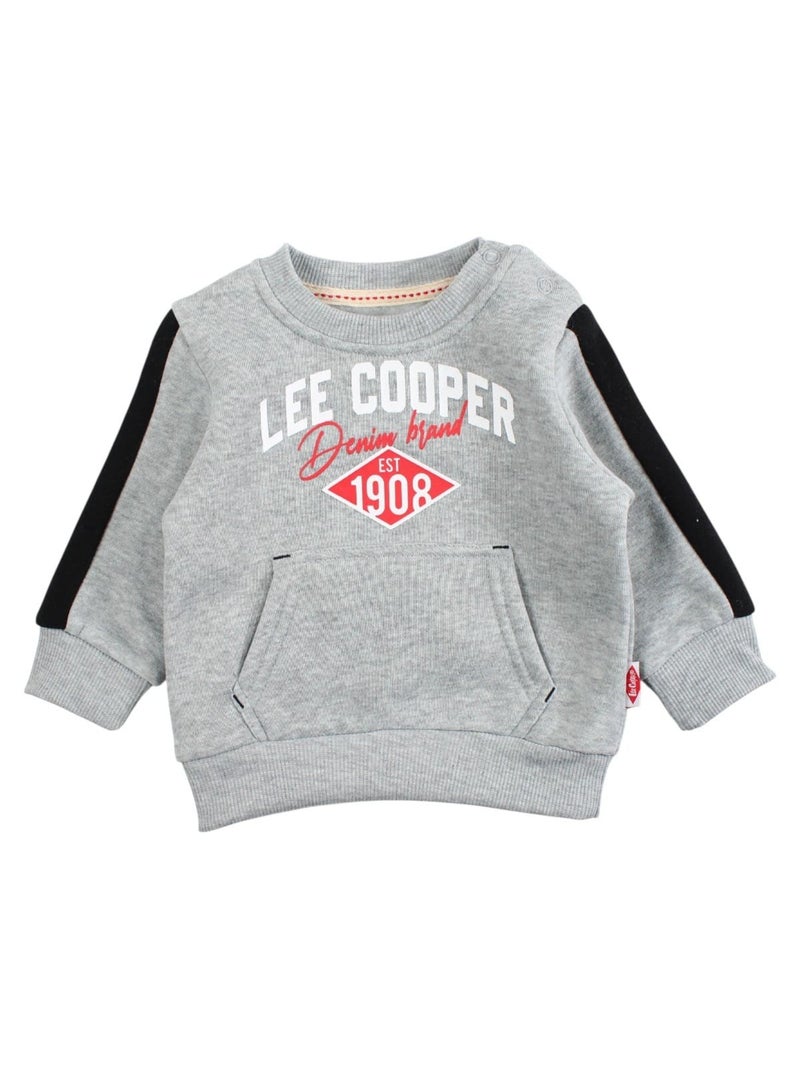 Lee Cooper - Conjunto fato de treino menino sweat com capuz e calças estampado Cinza - Kiabi