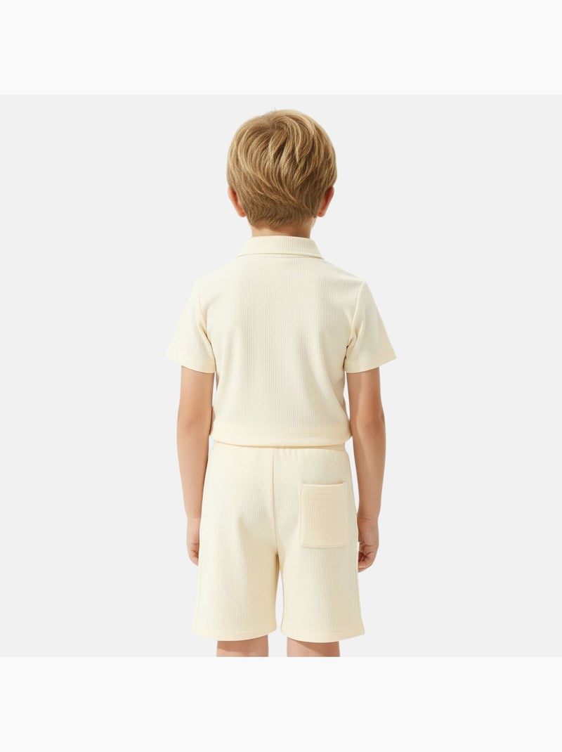 Lee Cooper - Conjunto infantil LEE COOPER composto por polo de manga curta e bermuda combinando Bege - Kiabi