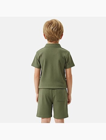 Lee cooper - conjunto infantil lee cooper composto por polo de manga curta e bermuda combinando
