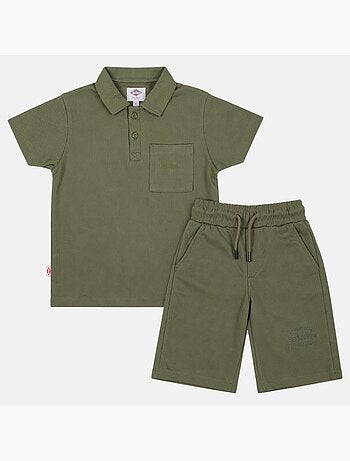 Lee cooper - conjunto infantil lee cooper composto por polo de manga curta e bermuda combinando