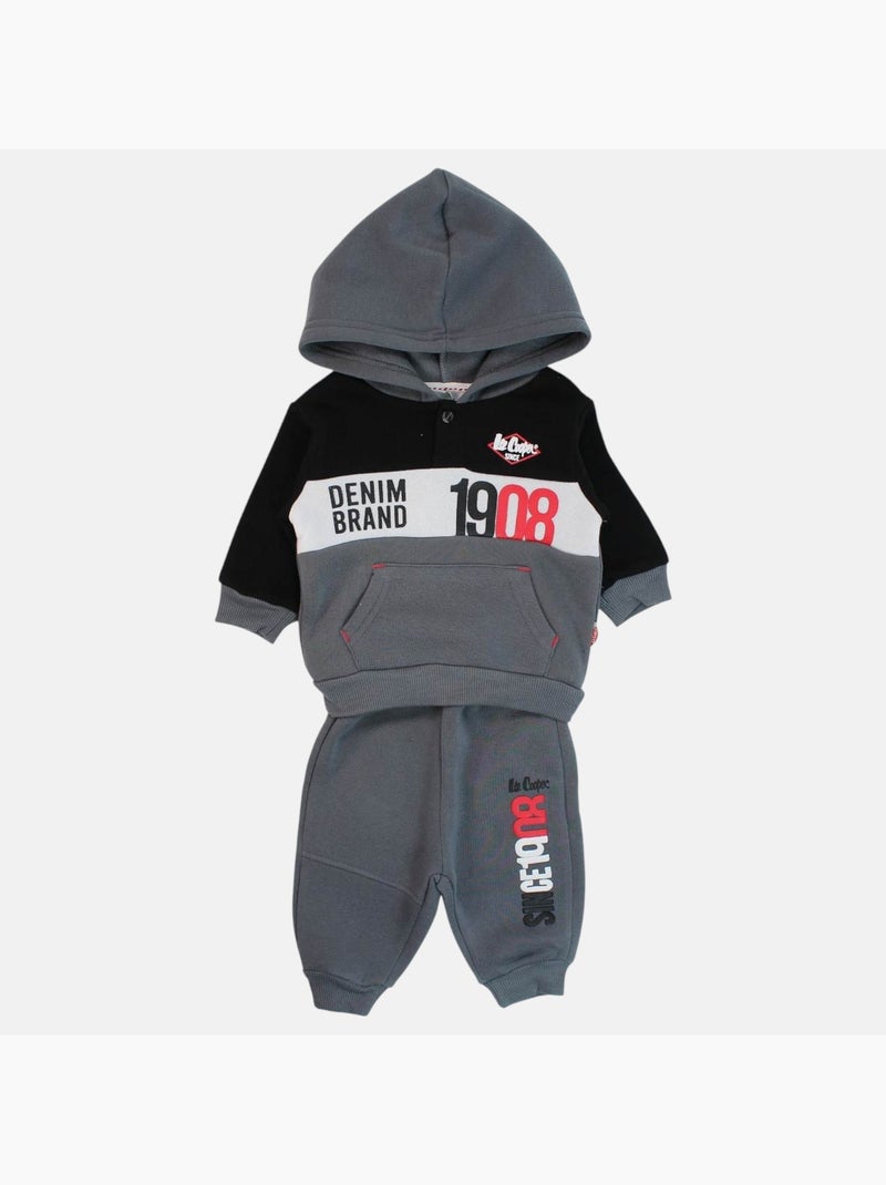 Lee Cooper - Conjunto sweat com capuz e calças jogging bebé Cinza escuro - Kiabi