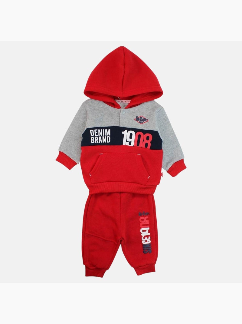 Lee Cooper - Conjunto sweat com capuz e calças jogging bebé Vermelho - Kiabi