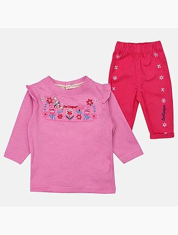 Lee Cooper - Conjunto t-shirt e calças com casaco com capuz bebé