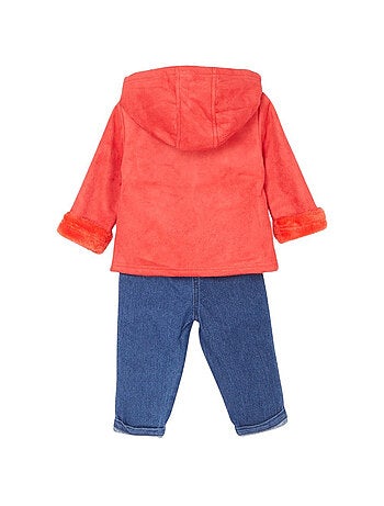 Lee Cooper - Conjunto t-shirt e calças com casaco com capuz bebé