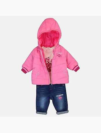 Lee Cooper - Conjunto t-shirt e calças com casaco com capuz bebé