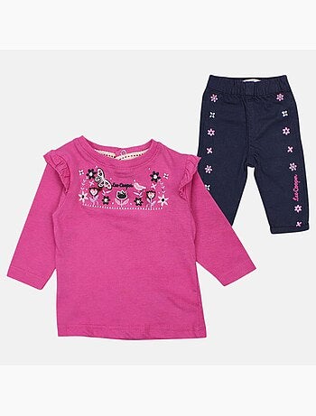 Lee Cooper - Conjunto t-shirt e calças com casaco com capuz bebé