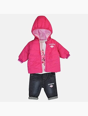Lee Cooper - Conjunto t-shirt e calças com casaco com capuz bebé