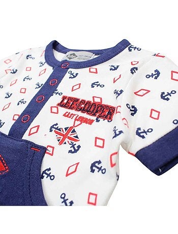 Lee Cooper - Macacão curto de verão menino com padrão âncora e losango