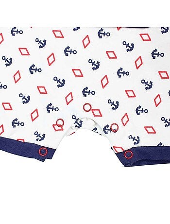 Lee Cooper - Macacão curto de verão menino com padrão âncora e losango