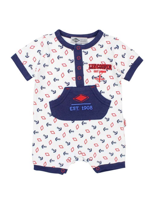 Lee Cooper - Macacão curto de verão menino com padrão âncora e losango - Kiabi Lee Cooper - Macacão curto de verão menino com padrão âncora e losango - Kiabi