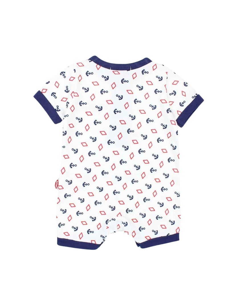 Lee Cooper - Macacão curto de verão menino com padrão âncora e losango Branco - Kiabi