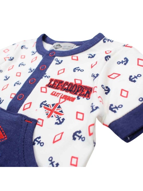 Lee Cooper - Macacão curto de verão menino com padrão âncora e losango - Kiabi Lee Cooper - Macacão curto de verão menino com padrão âncora e losango - Kiabi