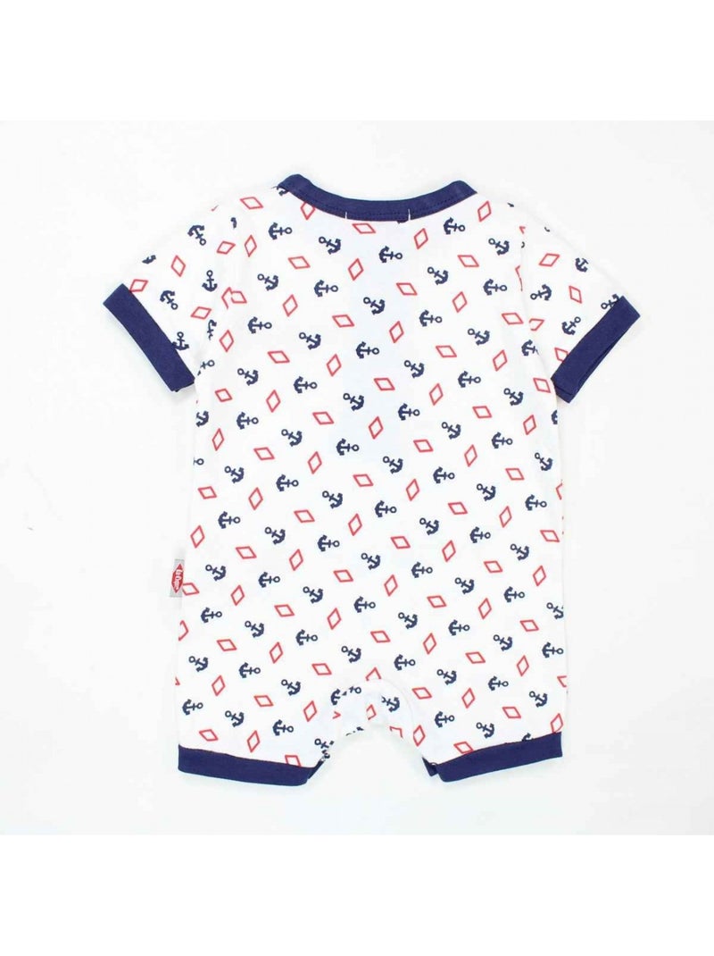 Lee Cooper - Macacão curto de verão menino com padrão âncora e losango Branco - Kiabi