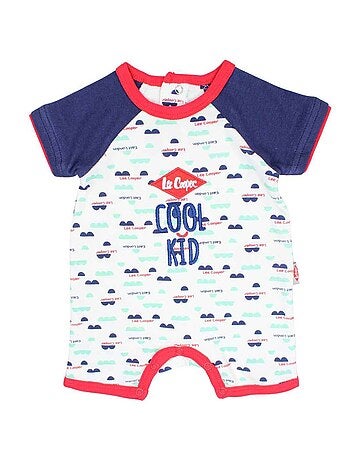 Lee Cooper - Macacão curto de verão menino com padrão e texto