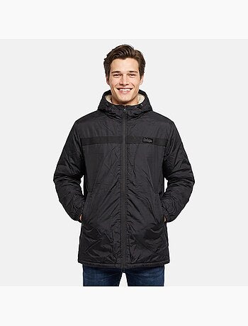 Lee cooper - parka com fecho de correr e capuz com acabamento em pele sintética