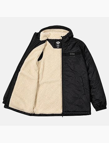 Lee cooper - parka com fecho de correr e capuz com acabamento em pele sintética