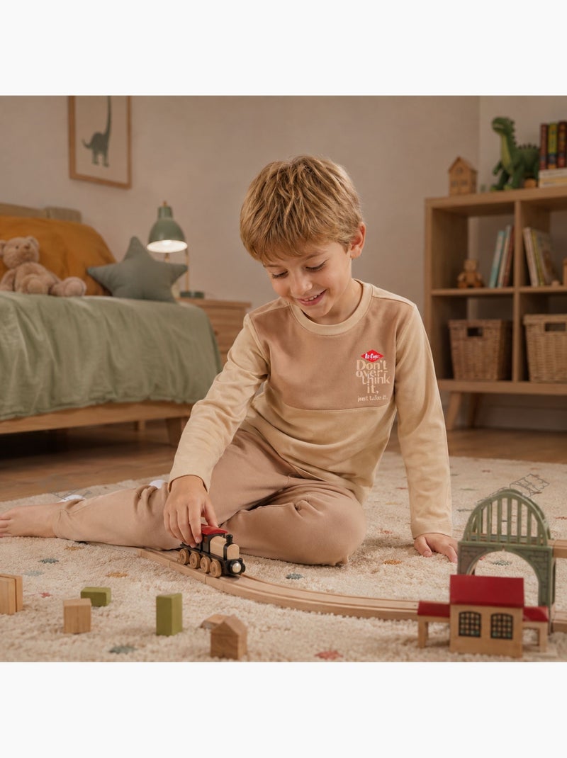 Lee cooper - pijama com inserções contrastantes, mangas compridas Bege - Kiabi