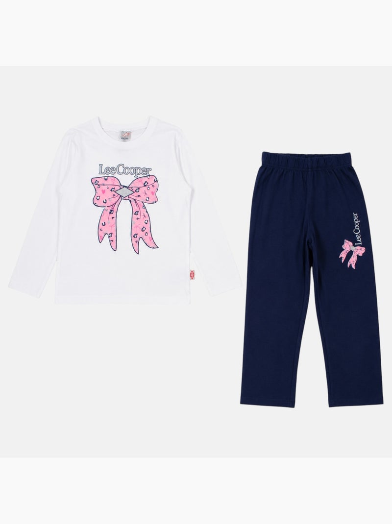 Lee cooper - pijama de menina  laço Branco - Kiabi