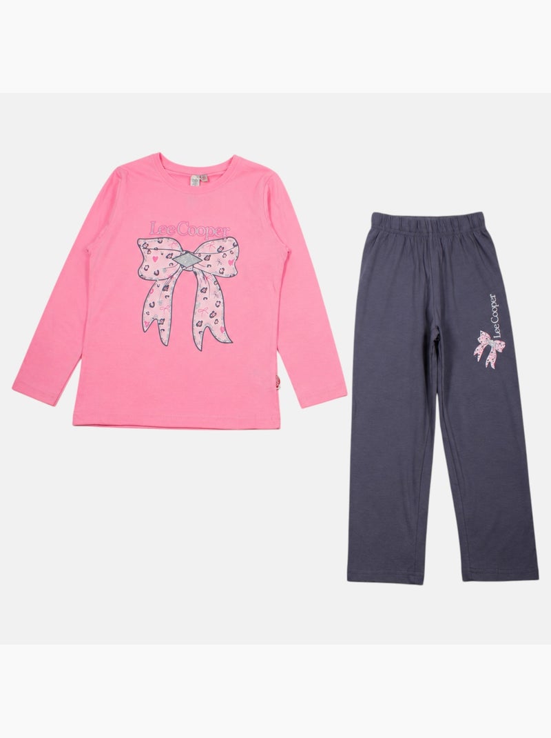 Lee cooper - pijama de menina  laço Rosa - Kiabi