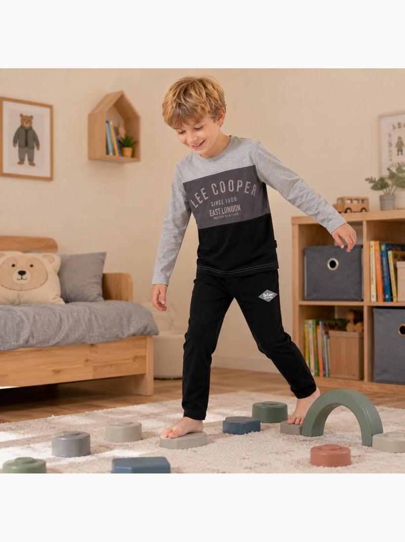Lee cooper - pijama estampado com inserções, mangas compridas Preto - Kiabi