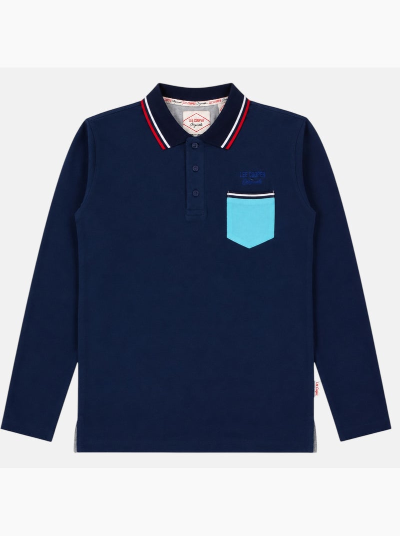 Lee Cooper - Polo homem  de manga comprida Azul-marinho - Kiabi